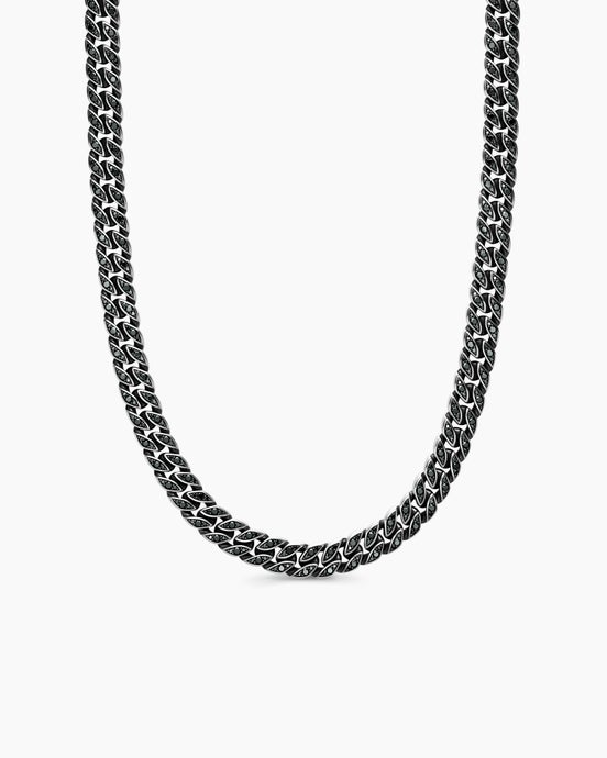 Curb Chain Necklace in Sterling Silver, 11.5mm
