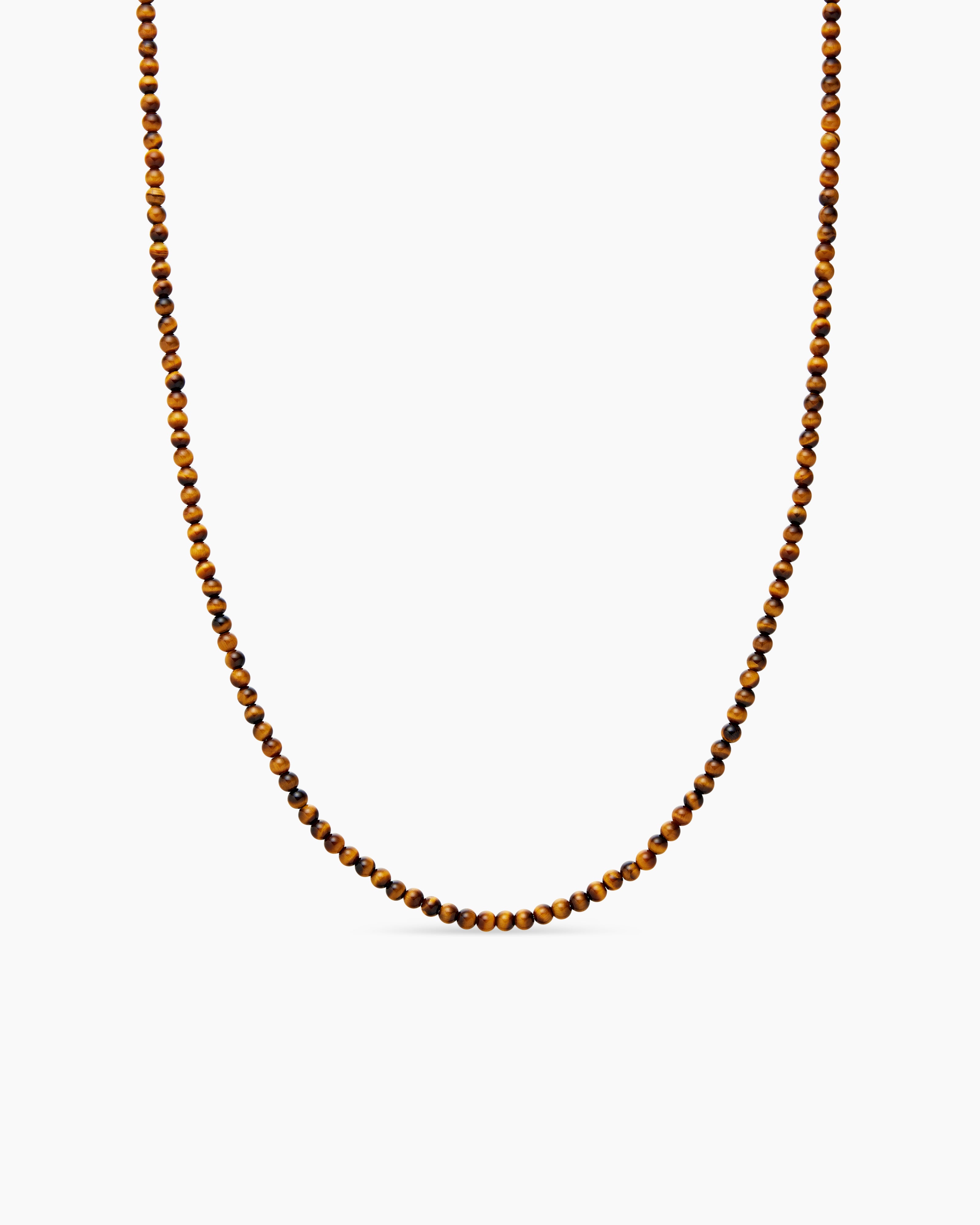 Mens Spiritual Beads Necklace with Sterling Silver, 4mm
