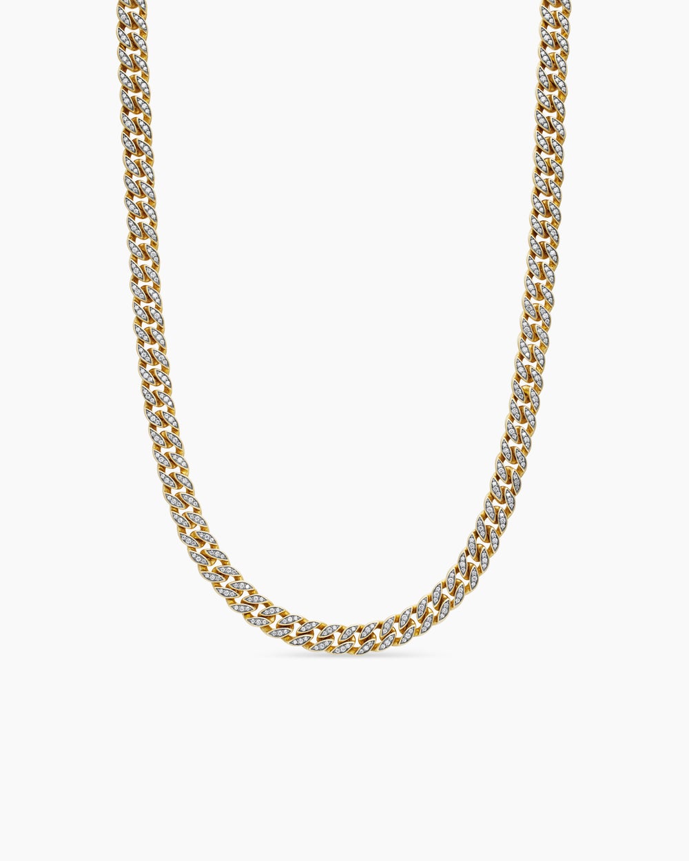 Mens Curb Chain Necklace in 18K Yellow Gold, 8mm