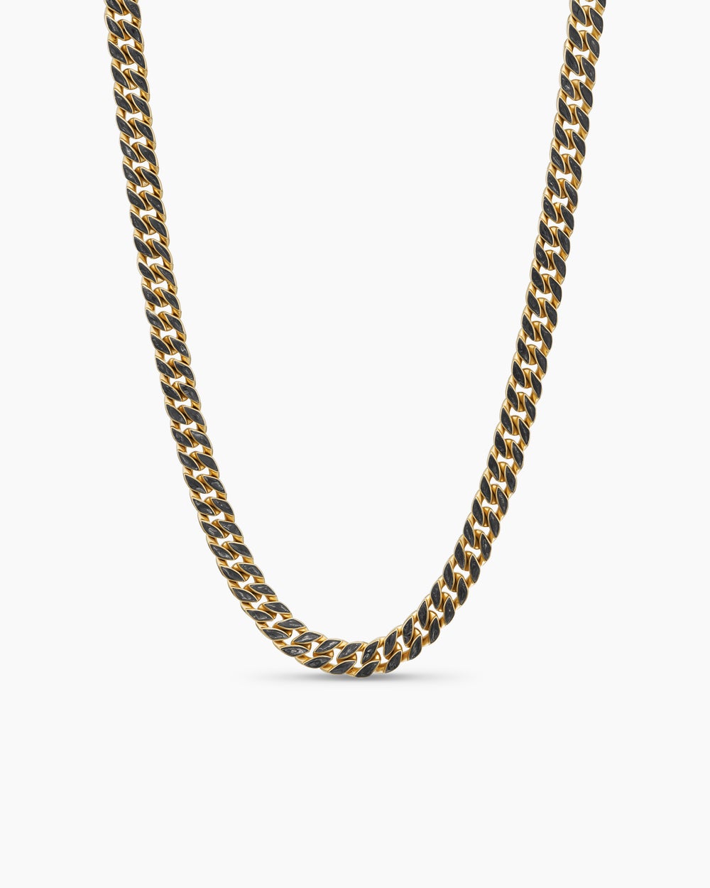 Mens Curb Chain Necklace in 18K Yellow Gold, 8mm