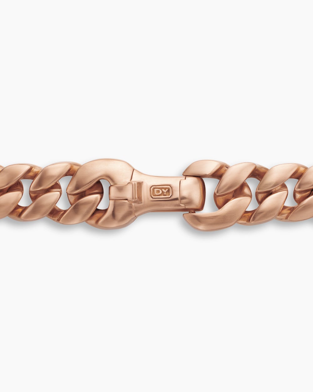 Mens Curb Chain Necklace in 18K Rose Gold, 8mm