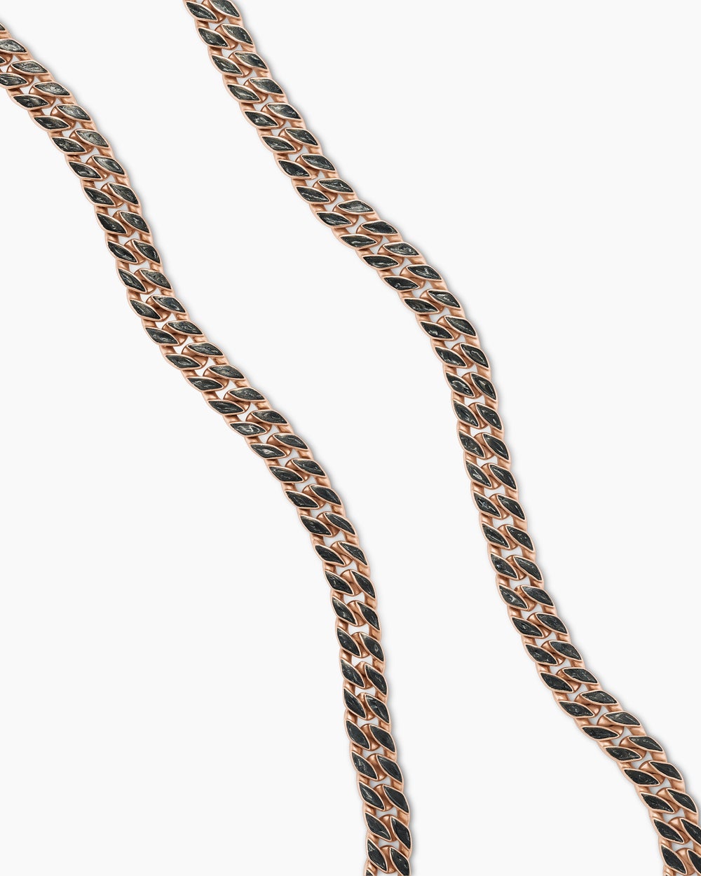 Mens Curb Chain Necklace in 18K Rose Gold, 8mm