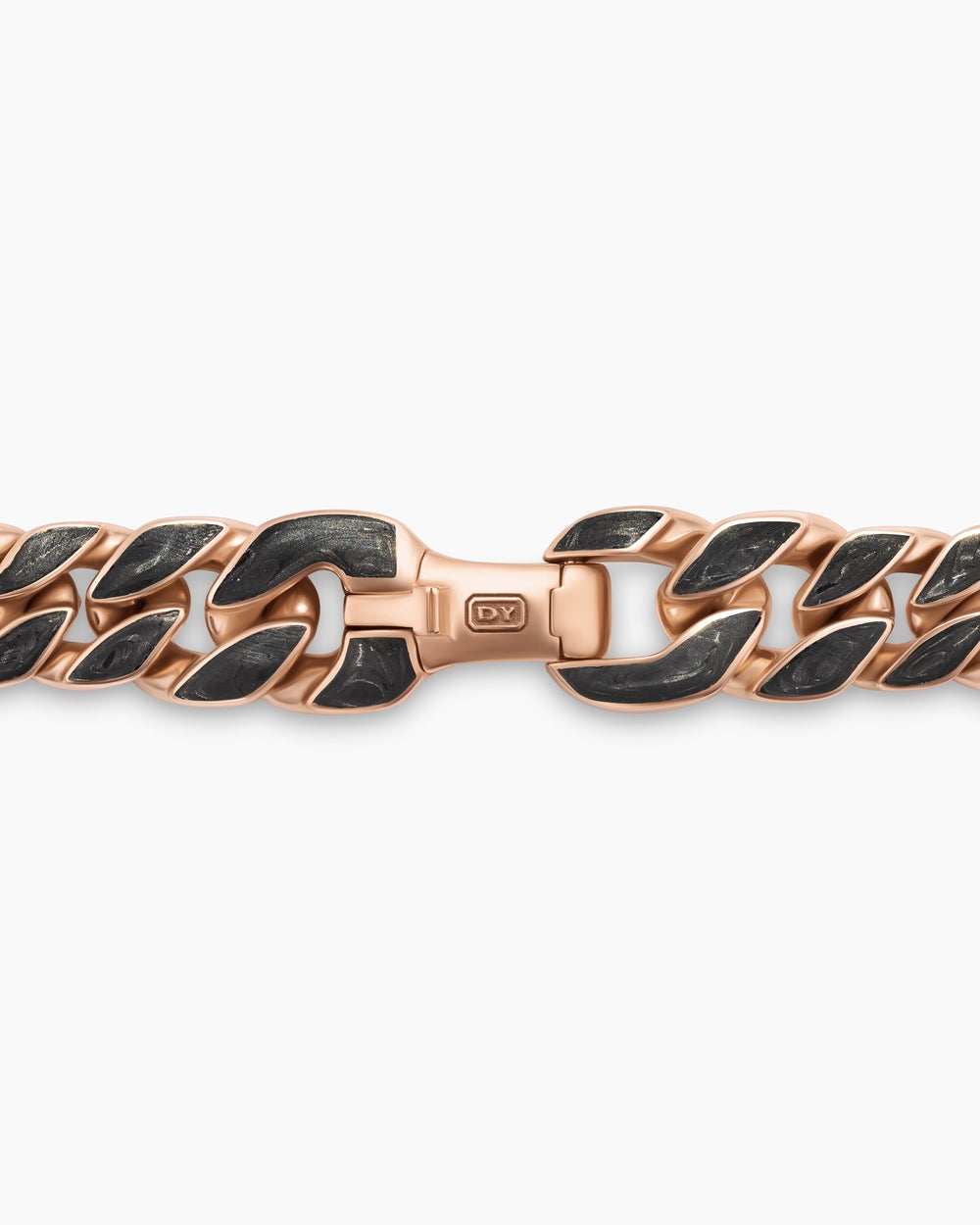 Mens Curb Chain Necklace in 18K Rose Gold, 8mm