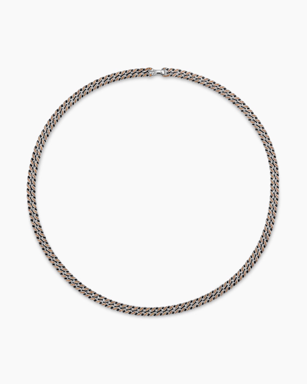 Mens Curb Chain Necklace in Sterling Silver, 8mm