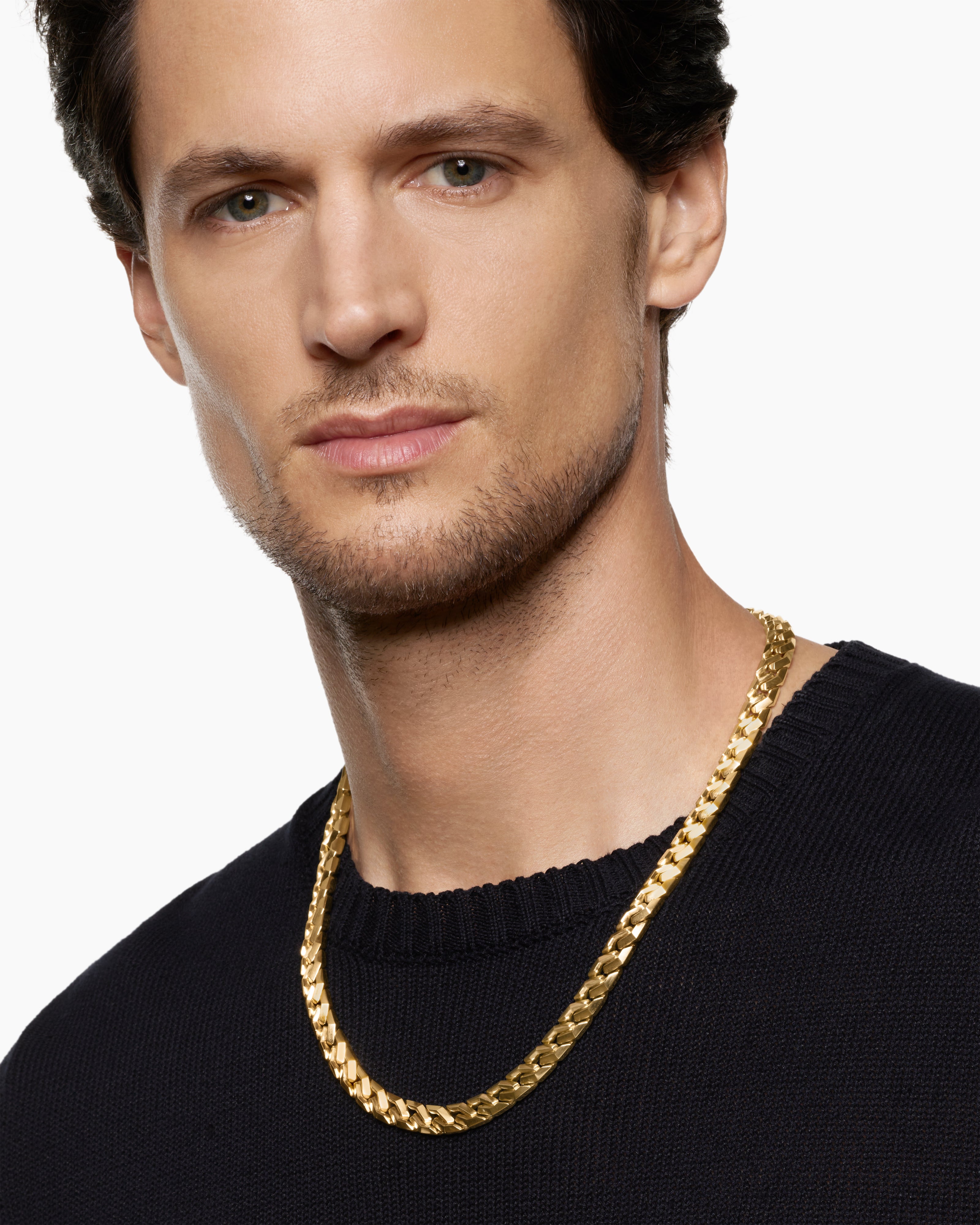 18k Yellow Gold Angular Link Curb Chain Necklace | David Yurman