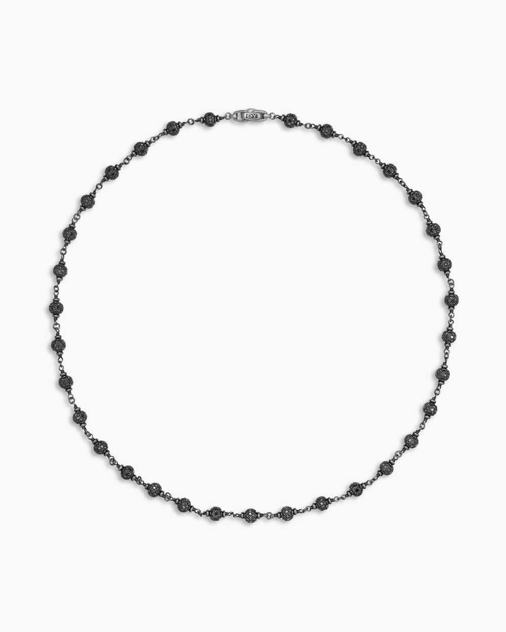 Mens Spiritual Beads Necklace in Sterling Silver, 6mm