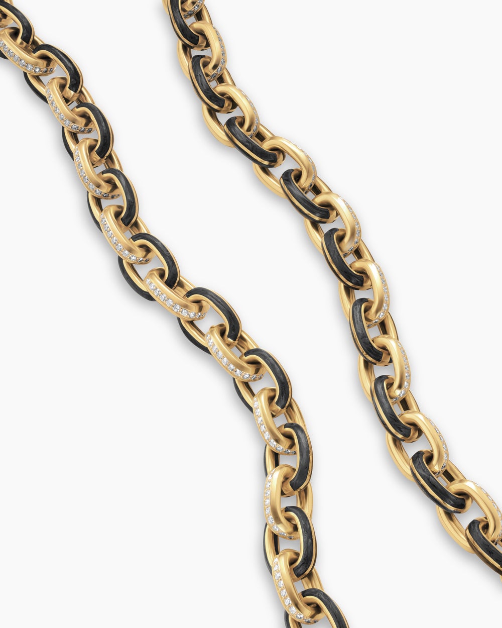 Mens Streamline Oval Link Necklace in 18K Yellow Gold, 10.8mm
