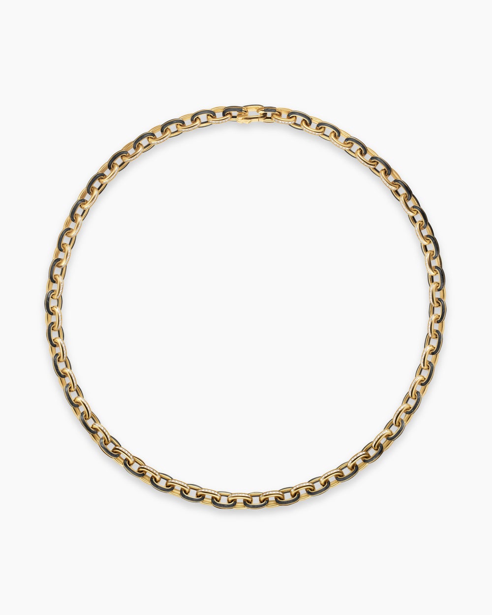 Mens Streamline Oval Link Necklace in 18K Yellow Gold, 8.5mm