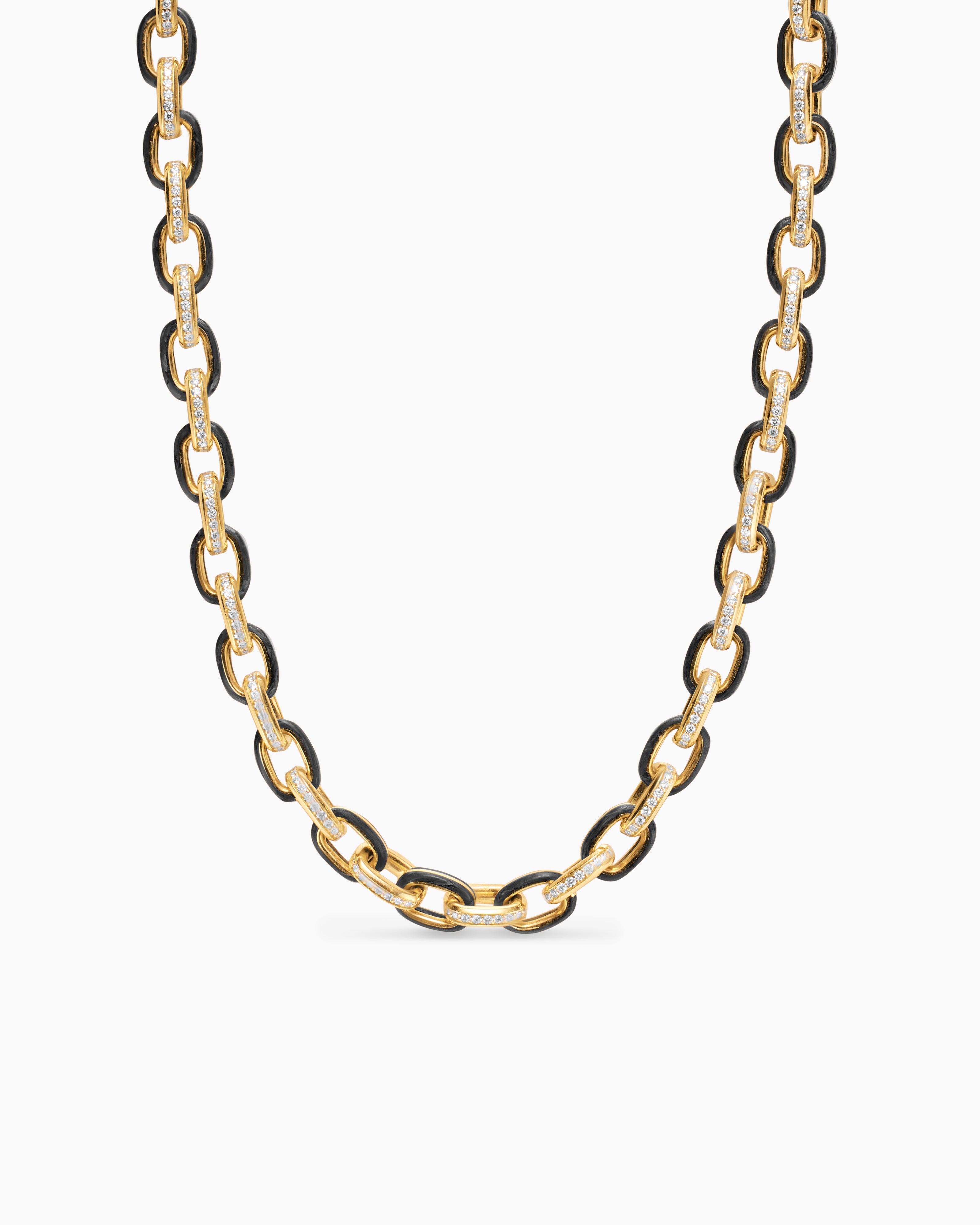 Mens Streamline Oval Link Necklace in 18K Yellow Gold, 8.5mm