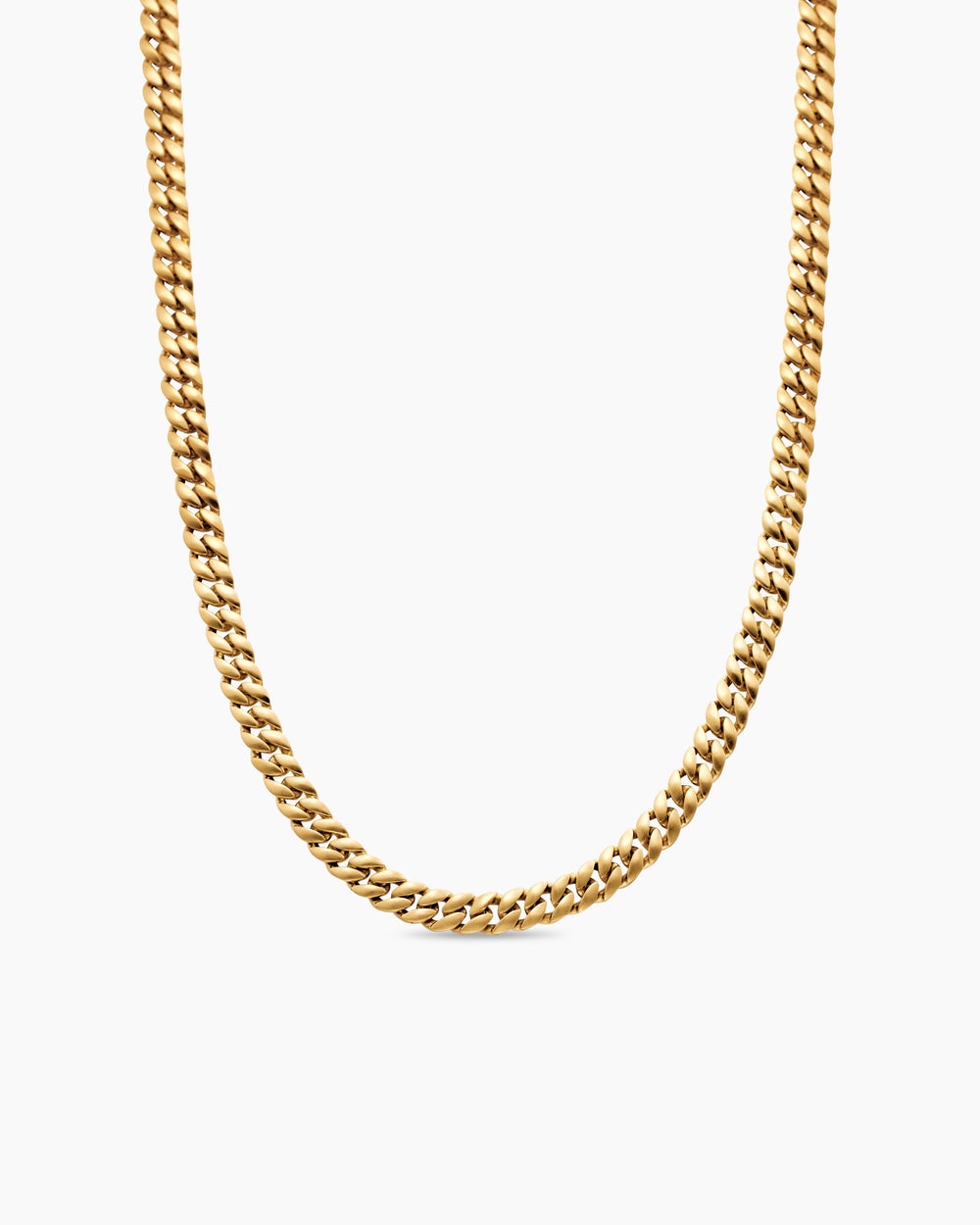 Mens Curb Chain Necklace in 18K Yellow Gold, 6mm