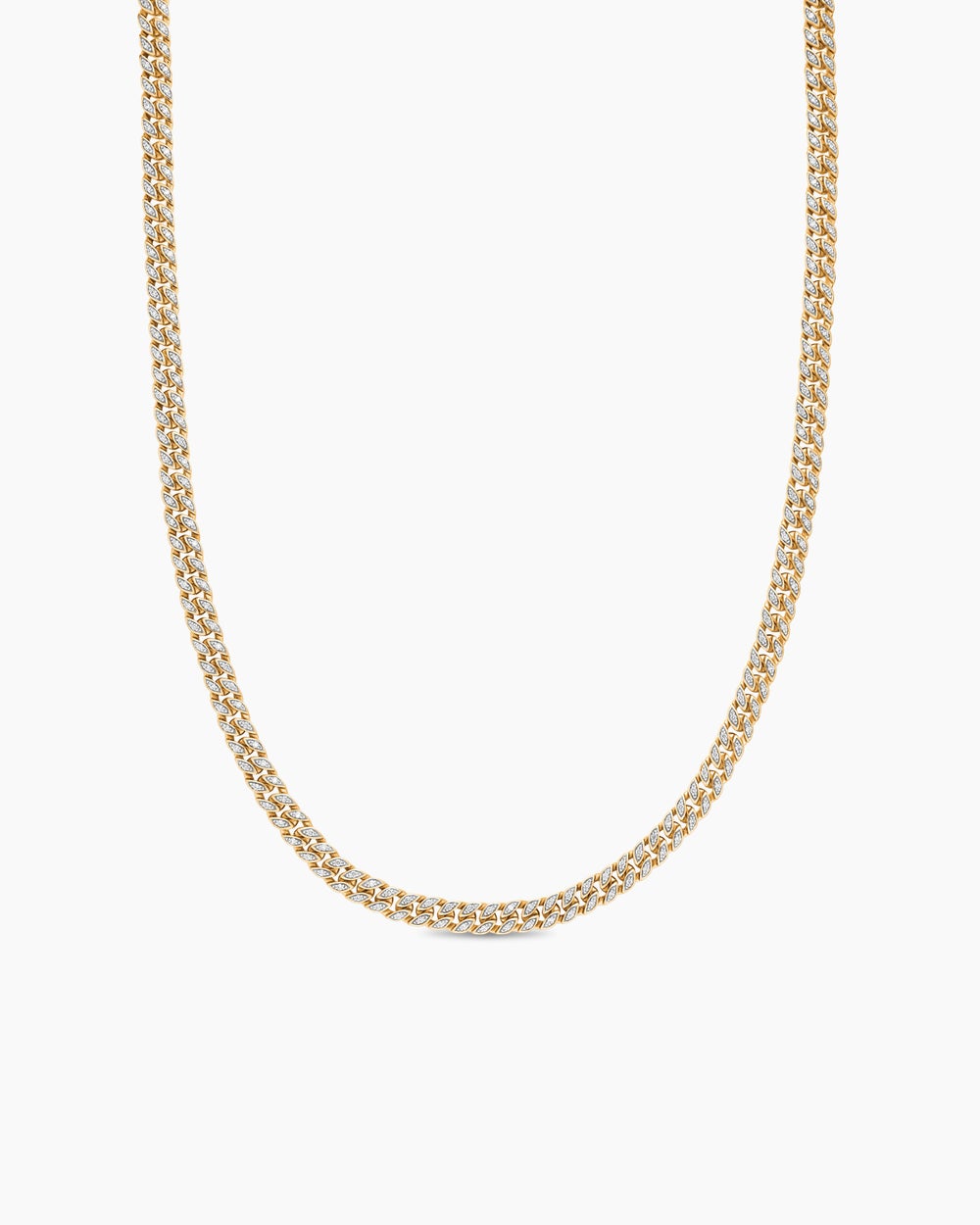 Mens Curb Chain Necklace in 18K Yellow Gold, 6mm
