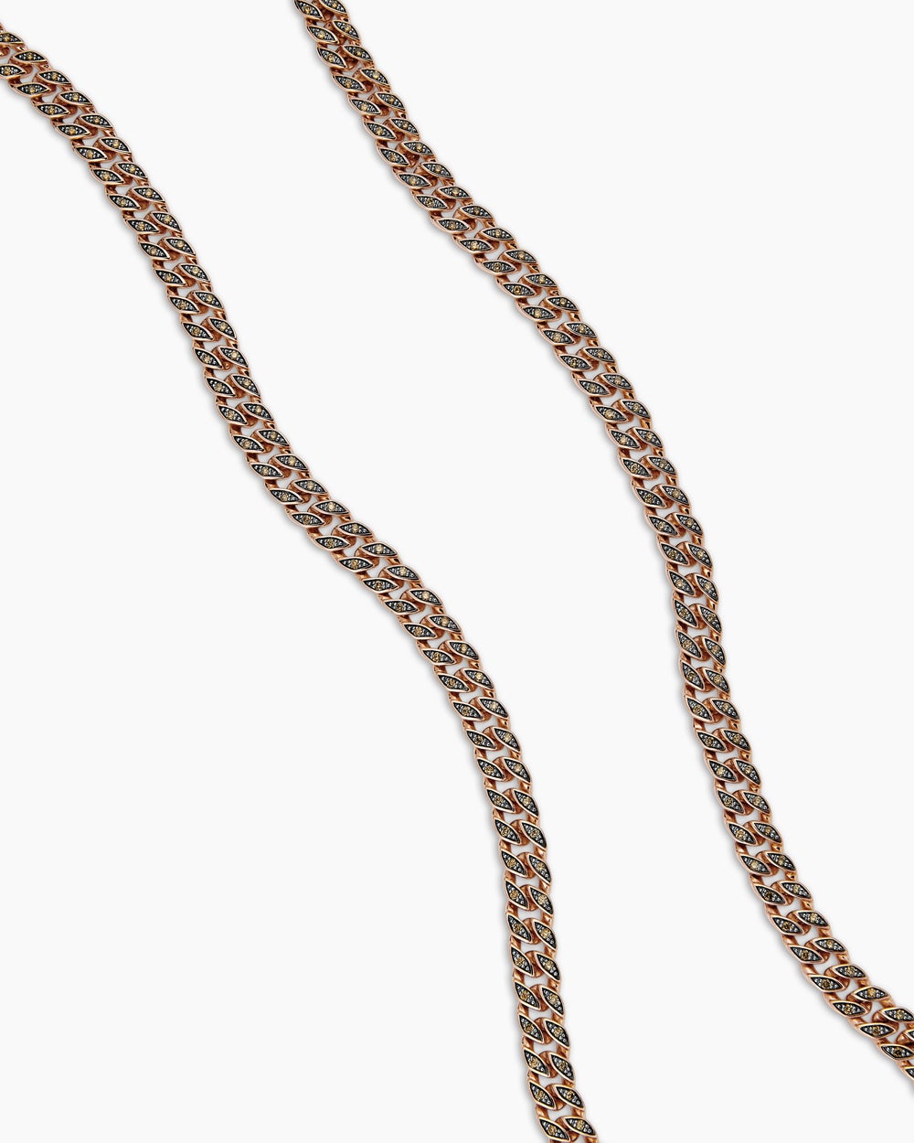 Mens Curb Chain Necklace in 18K Rose Gold, 6mm
