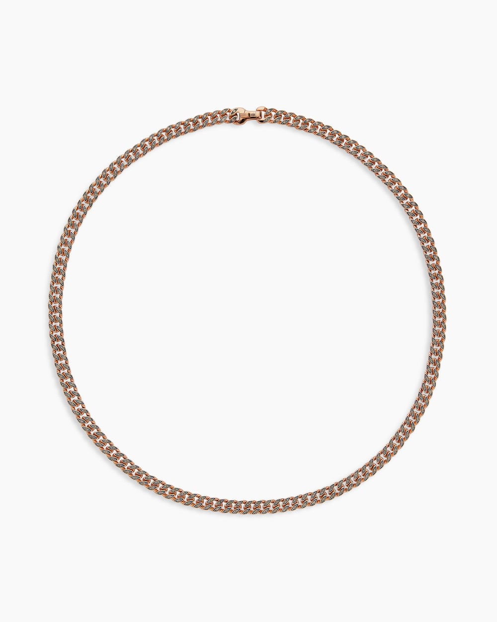 Mens Curb Chain Necklace in 18K Rose Gold, 6mm
