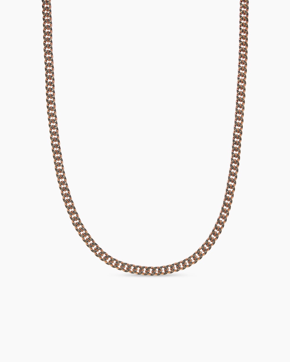 Mens Curb Chain Necklace in 18K Rose Gold, 6mm