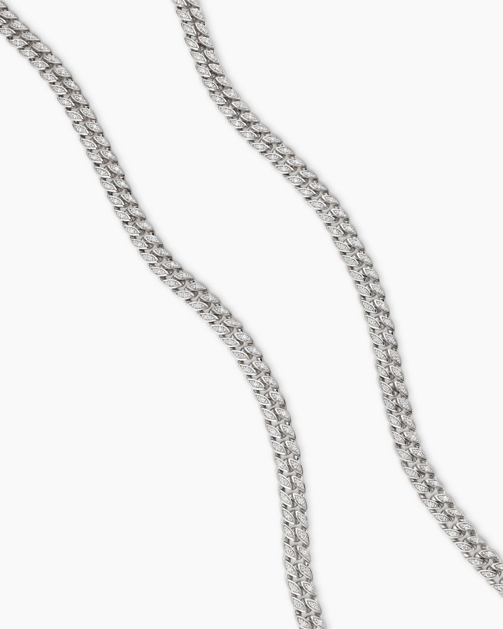 Mens Curb Chain Necklace in Sterling Silver, 6mm