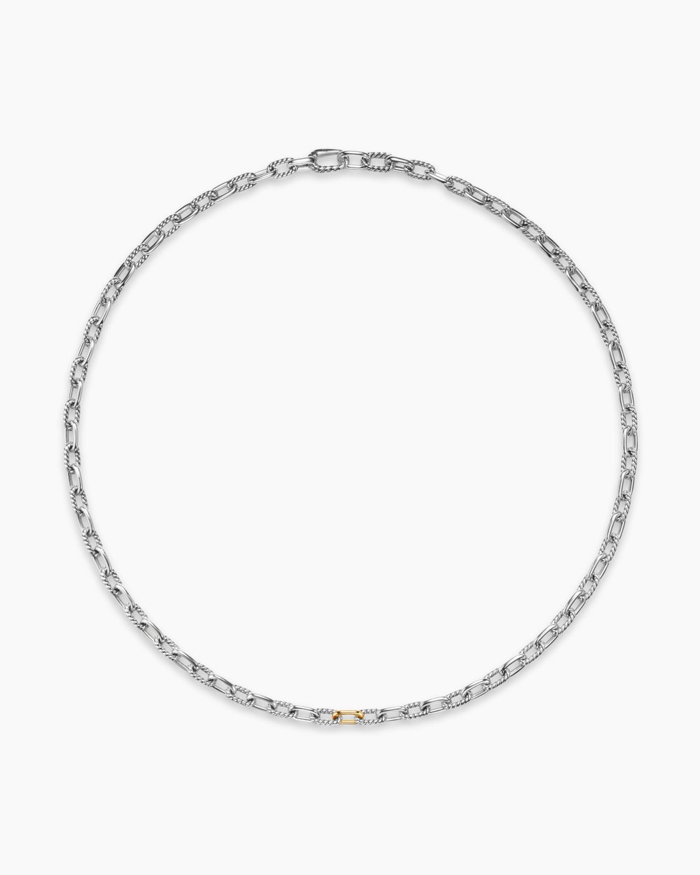 Collier chaîne DY Madison en argent sterling avec or jaune 18 carats, 6 mm pour hommes