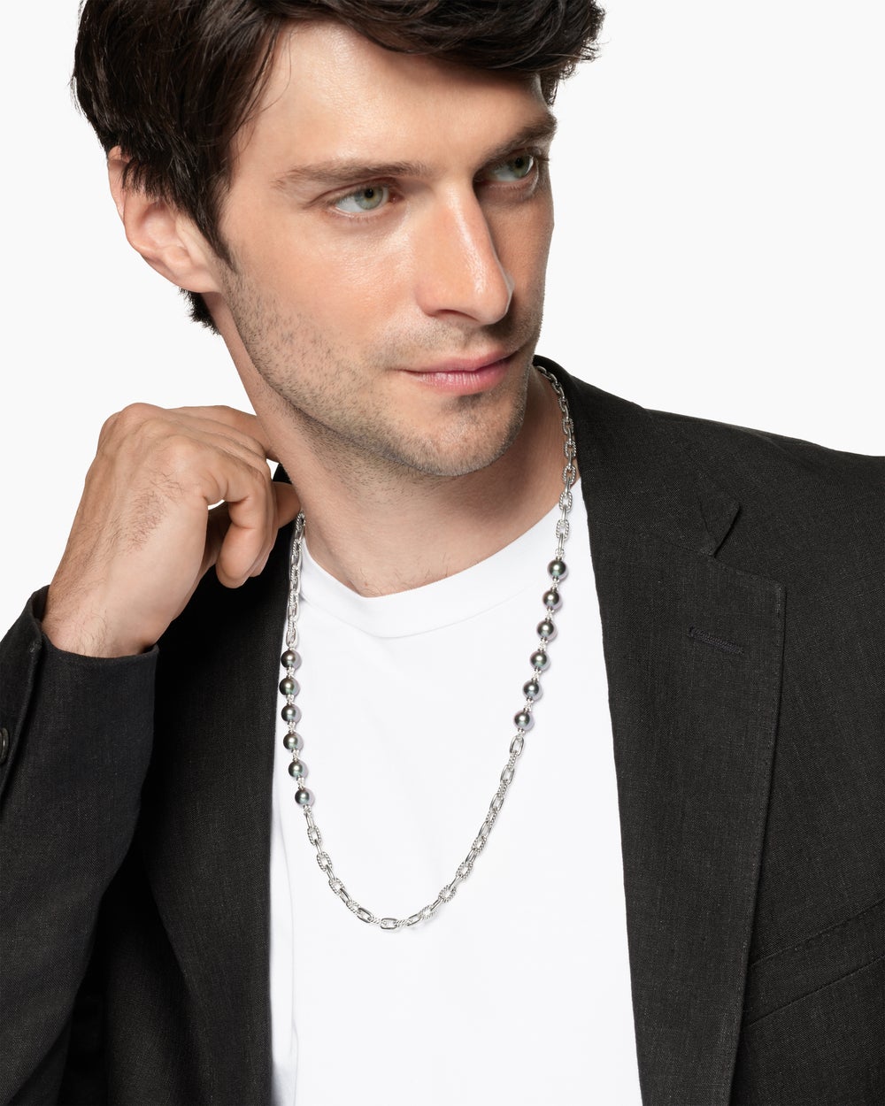 Mens DY Madison Chain Necklace in Sterling Silver, 6mm