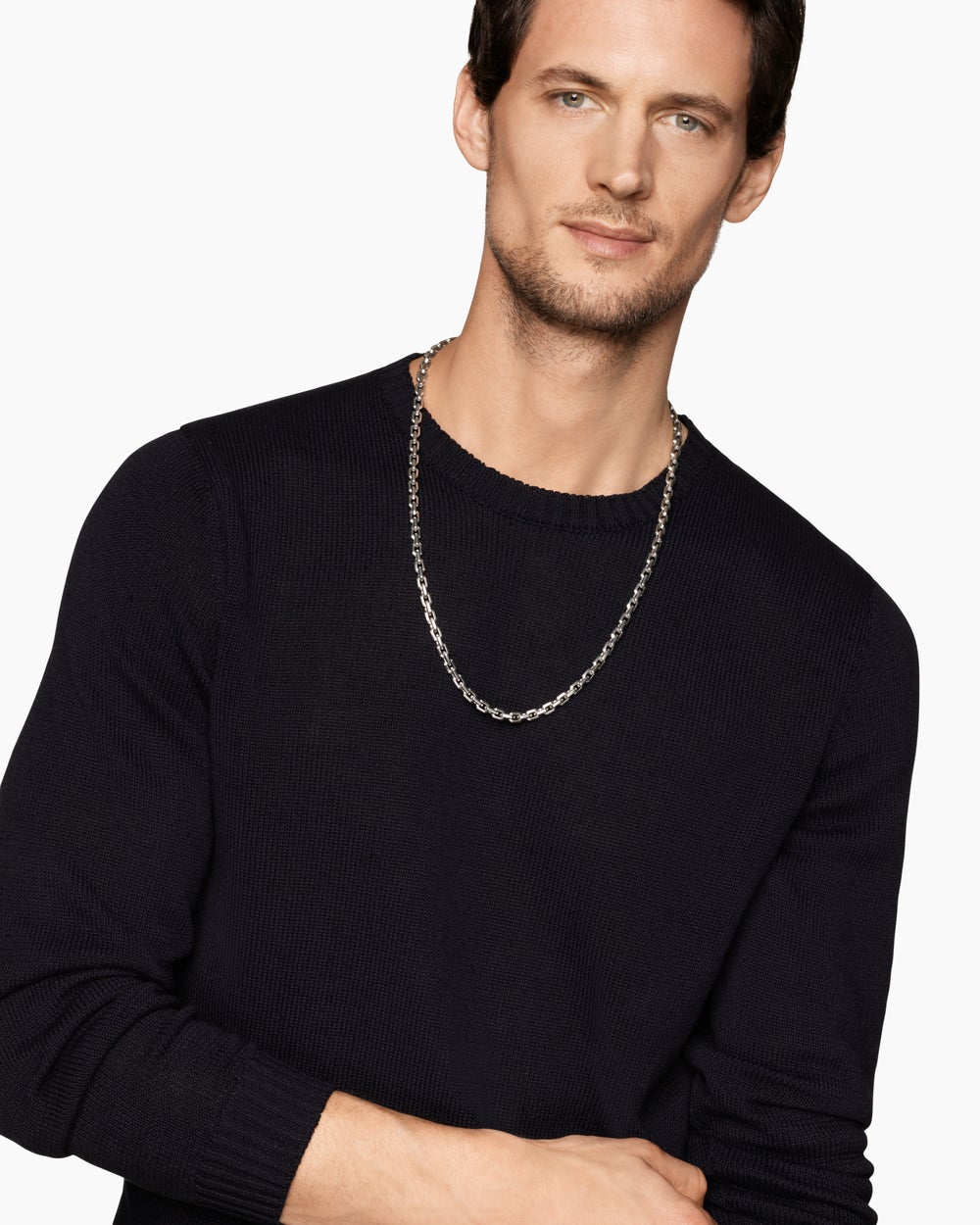 Mens Streamline® Link Necklace in Platinum, 5.5mm