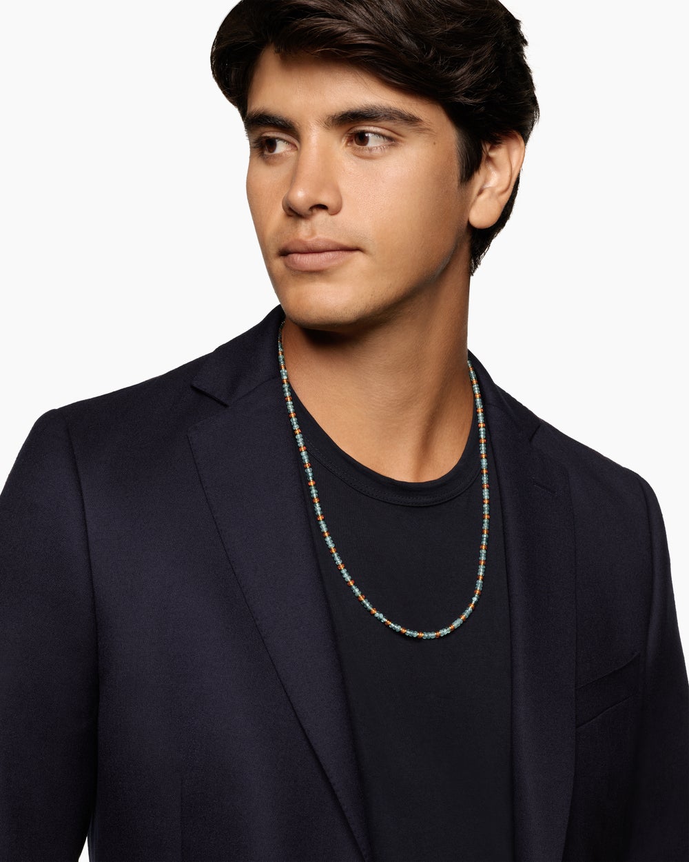 Mens Spiritual Beads Necklace in 18K Yellow Gold, 4mm