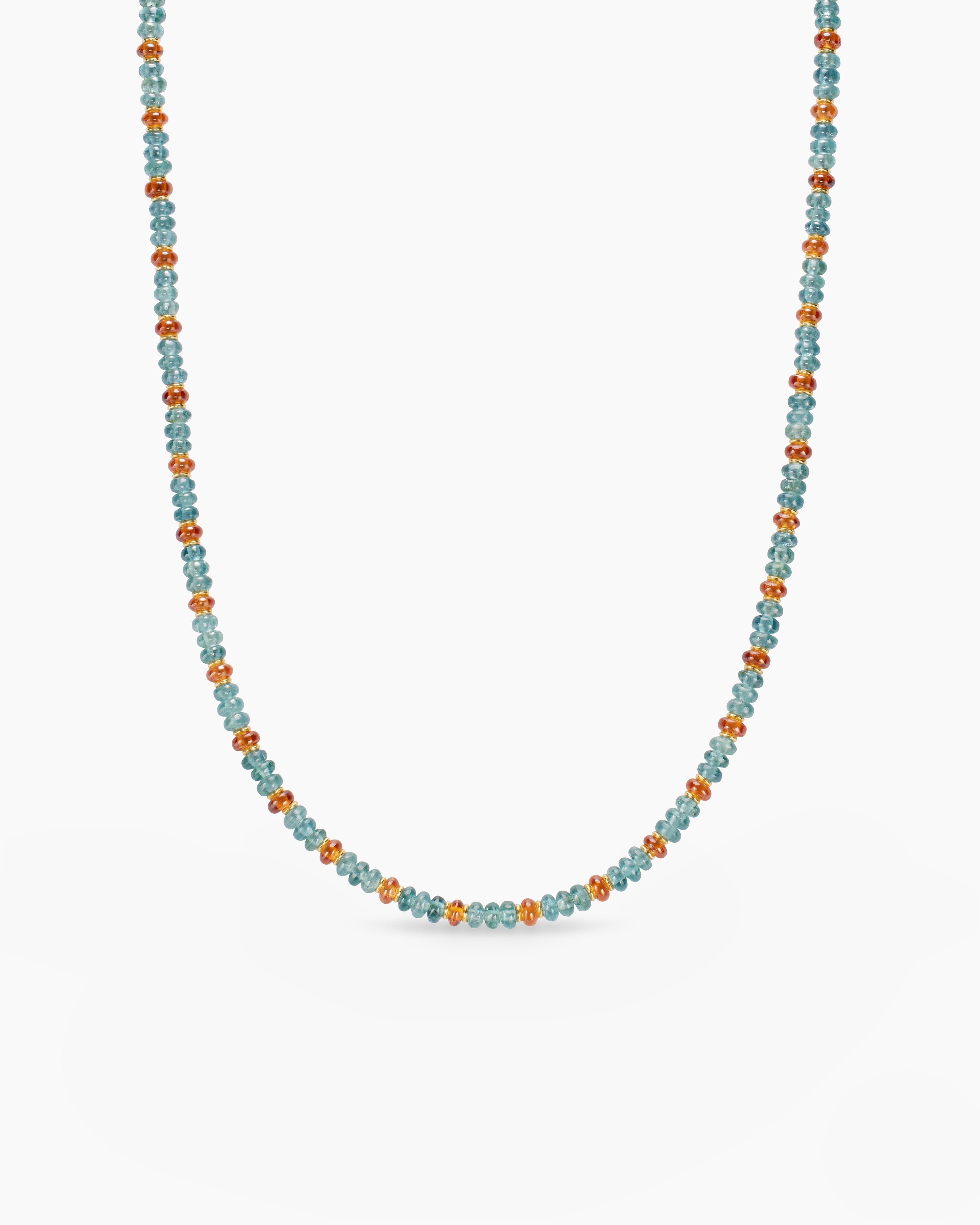 Mens Spiritual Beads Necklace in 18K Yellow Gold, 4mm