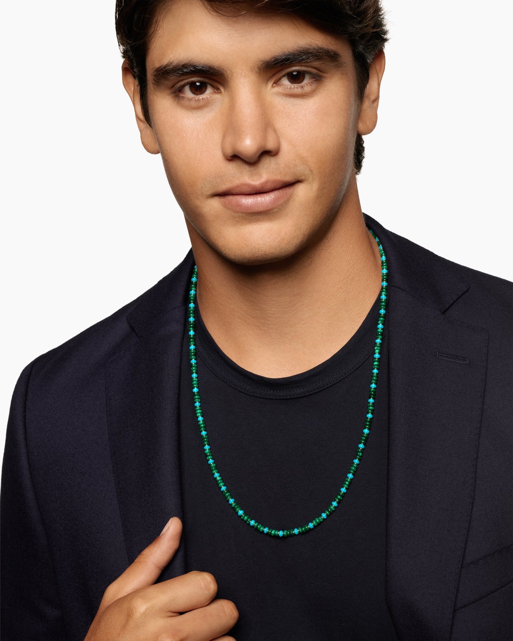 Mens Spiritual Beads Necklace in 18K Yellow Gold, 4mm