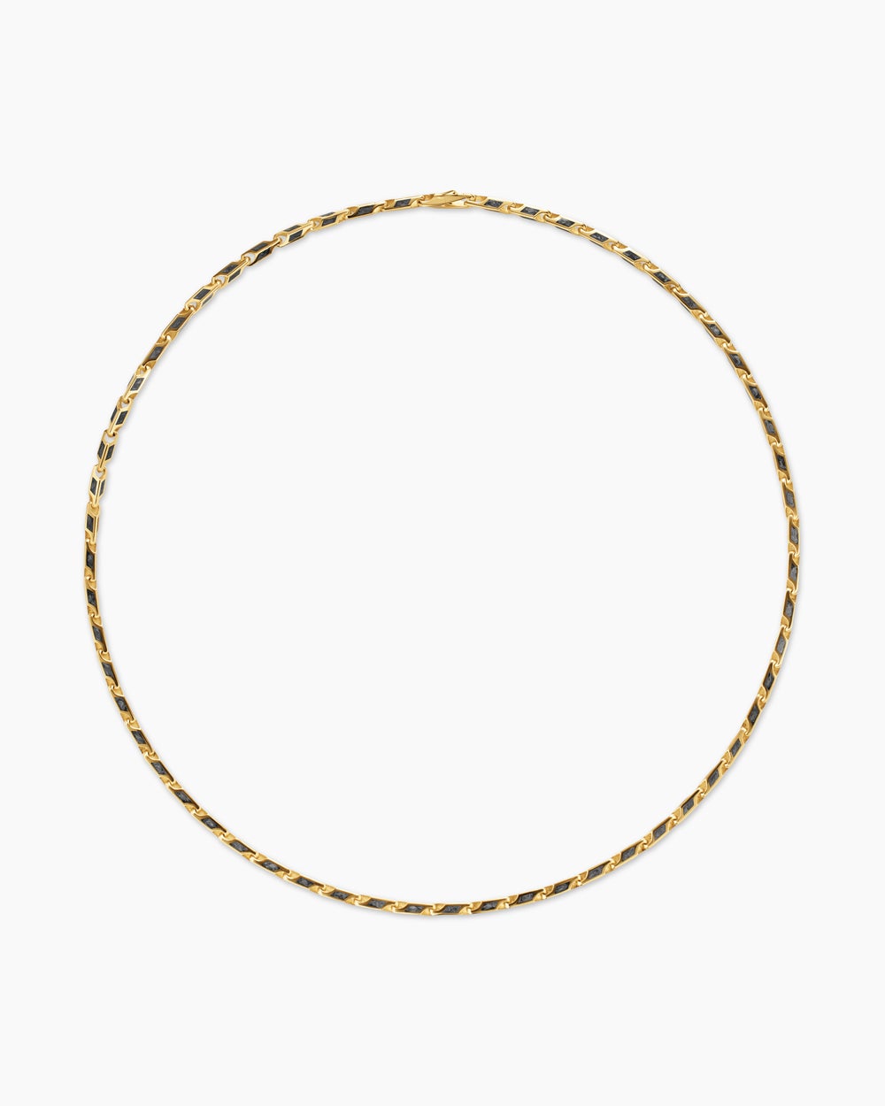 Mens Streamline Faceted Chain Necklace in 18K Yellow Gold, 4.3mm