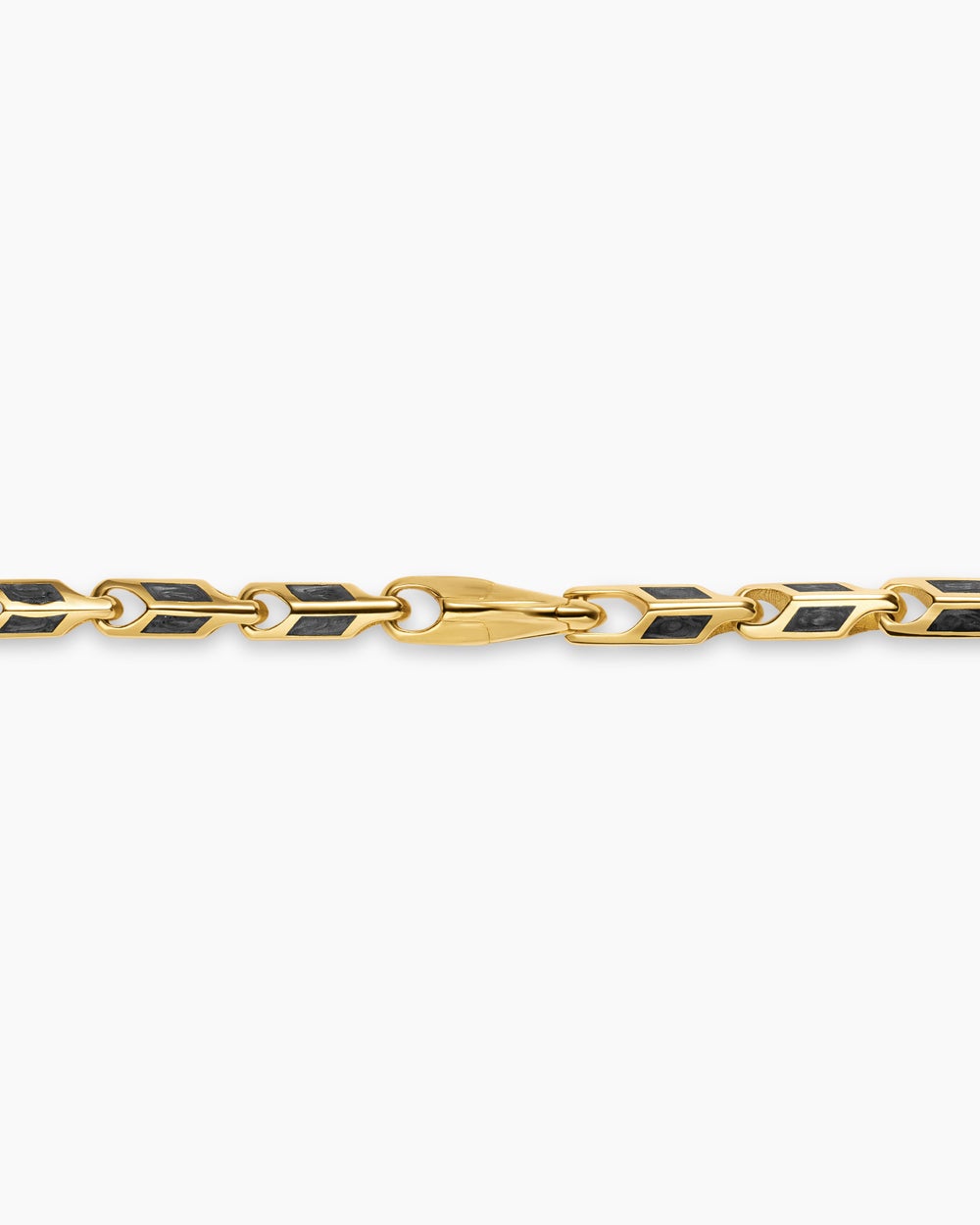 Mens Streamline Faceted Chain Necklace in 18K Yellow Gold, 4.3mm