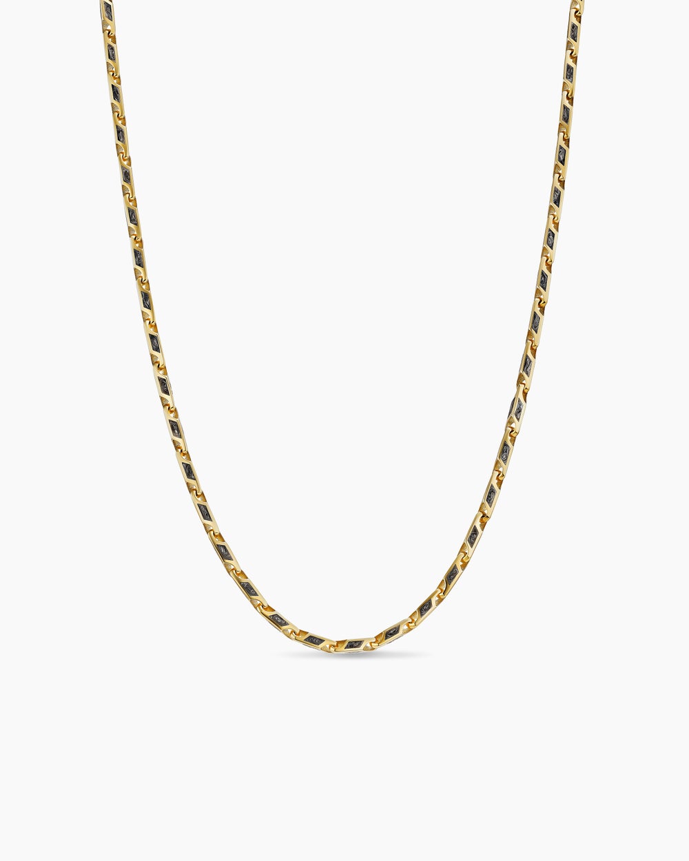 Mens Streamline Faceted Chain Necklace in 18K Yellow Gold, 4.3mm