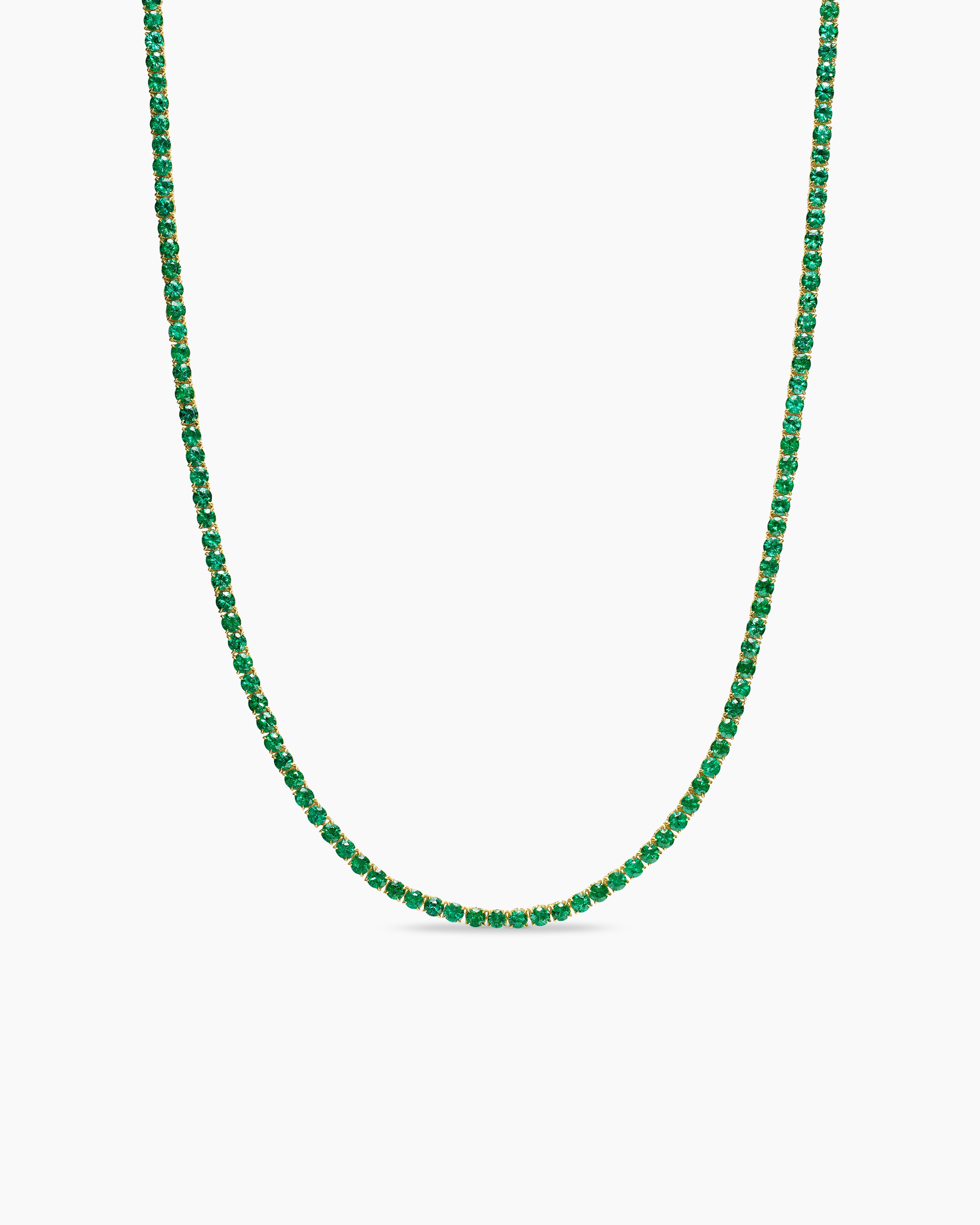 Mens Tennis Necklace in 18K Yellow Gold, 3mm