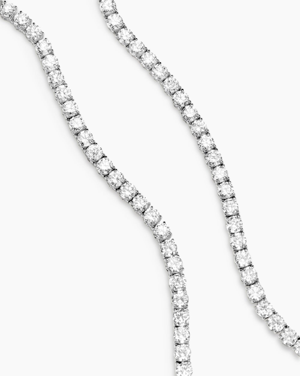 Mens Tennis Necklace in 18K White Gold, 3mm