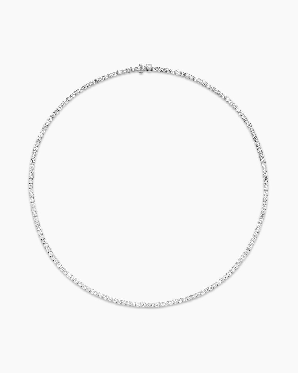 Mens Tennis Necklace in 18K White Gold, 3mm