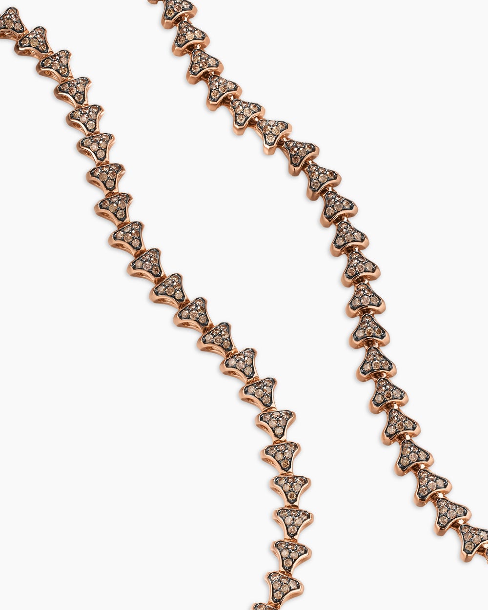 Mens Armory® Necklace in 18K Rose Gold with Cognac Diamonds, 7.5mm