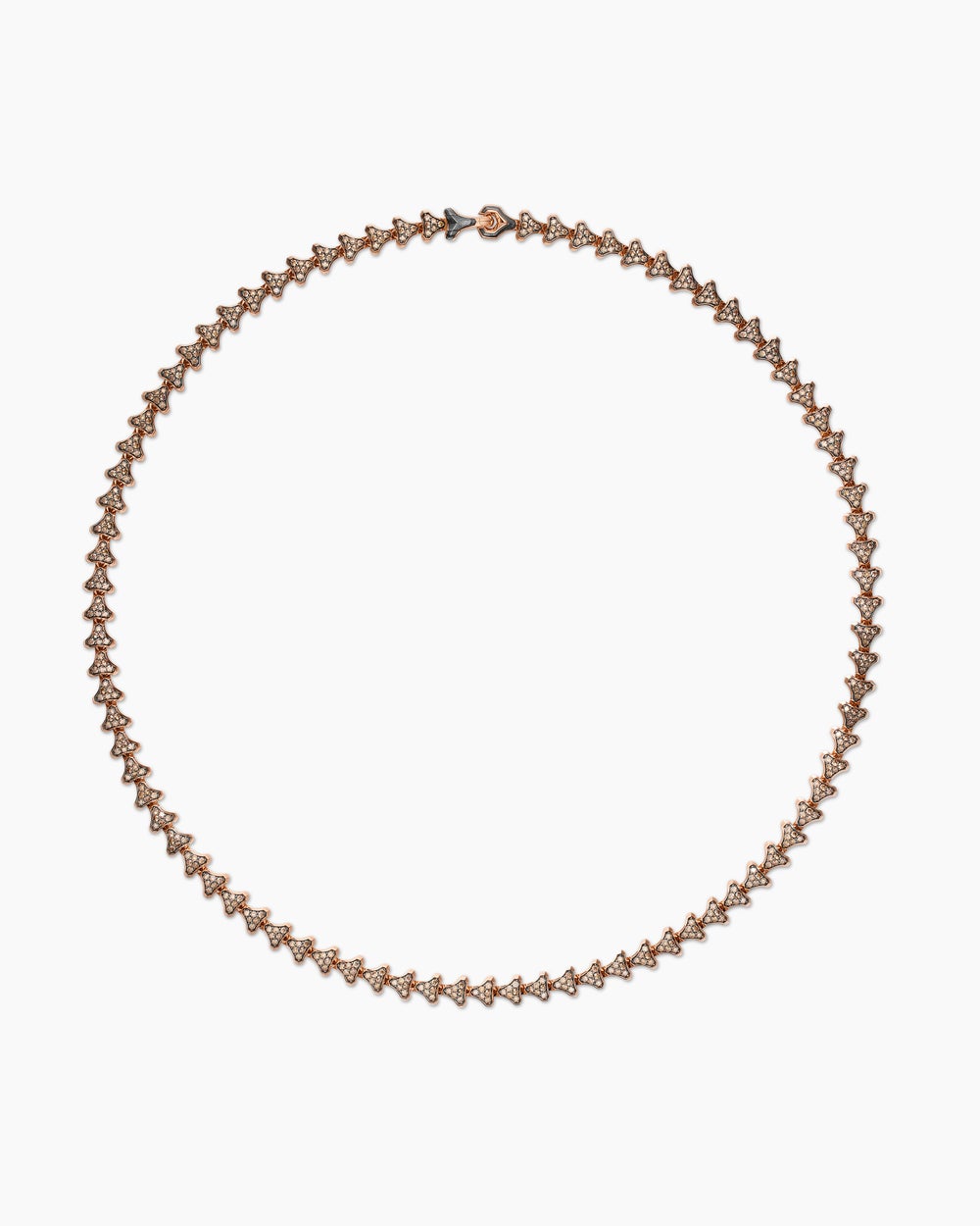 Mens Armory® Necklace in 18K Rose Gold with Cognac Diamonds, 7.5mm