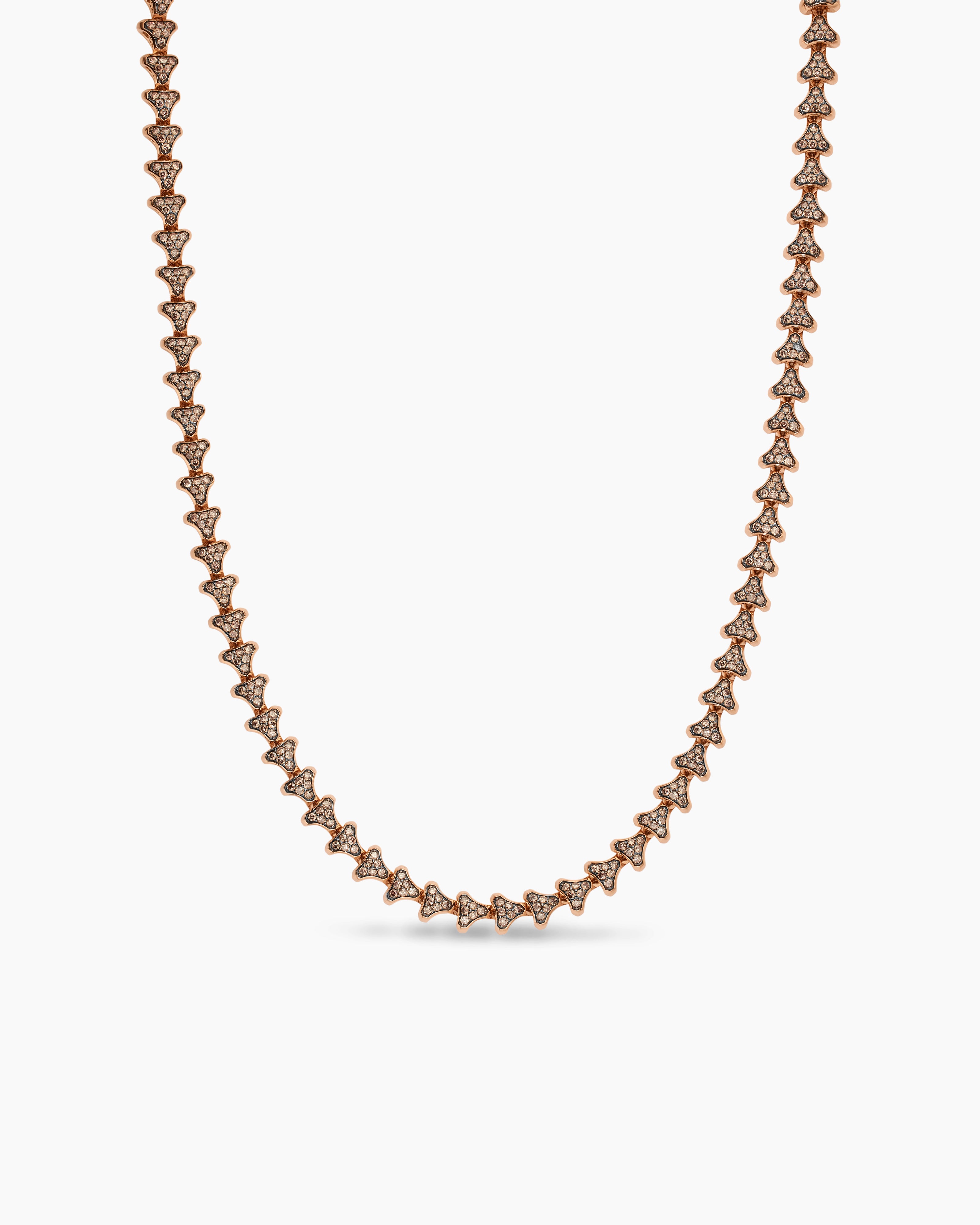 Mens Armory&reg; Necklace in 18K Rose Gold with Cognac Diamonds, 7.5mm