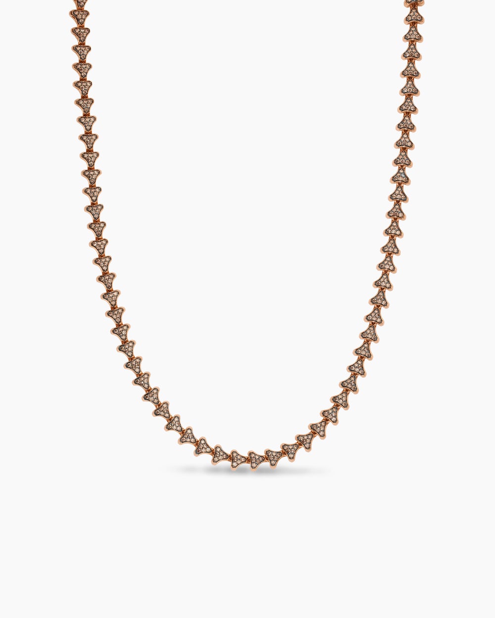 Mens Armory® Necklace in 18K Rose Gold with Cognac Diamonds, 7.5mm