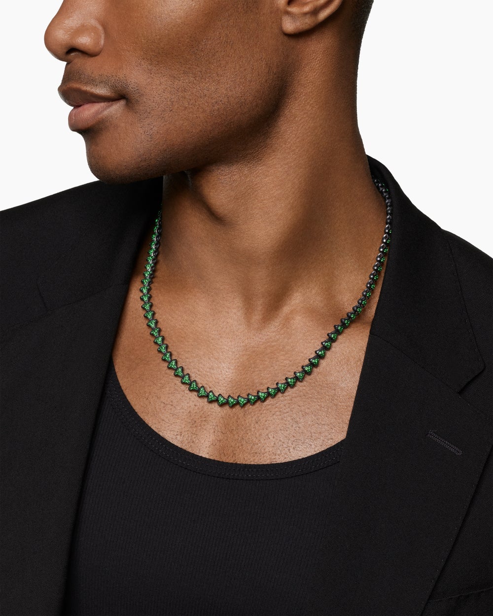 Mens Armory Necklace in Black Titanium, 7.5mm