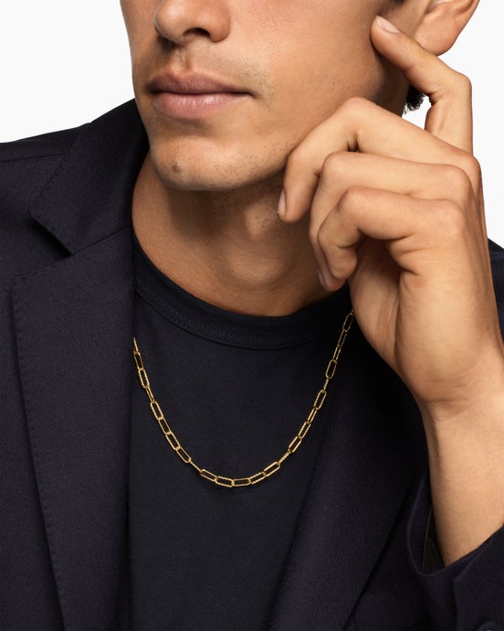 Collier chaîne DY Madison® en or jaune 18 carats, 4 mm