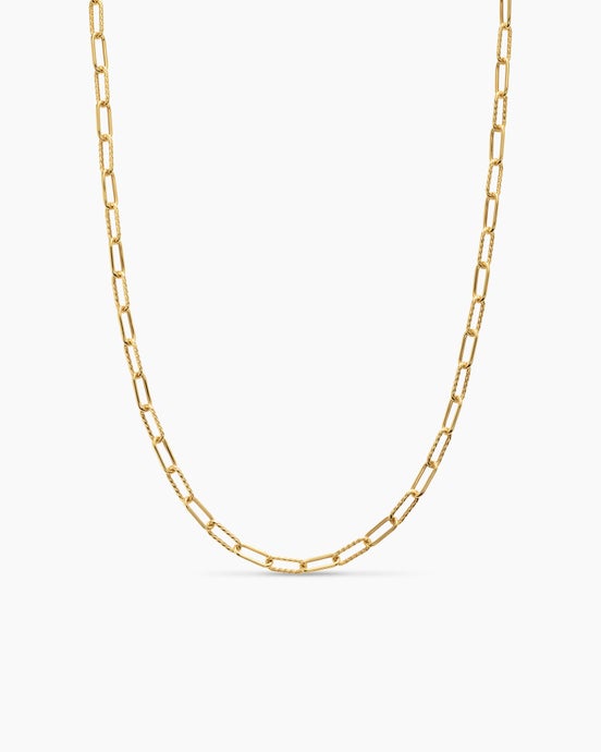 Collier chaîne DY Madison® en or jaune 18 carats, 4 mm