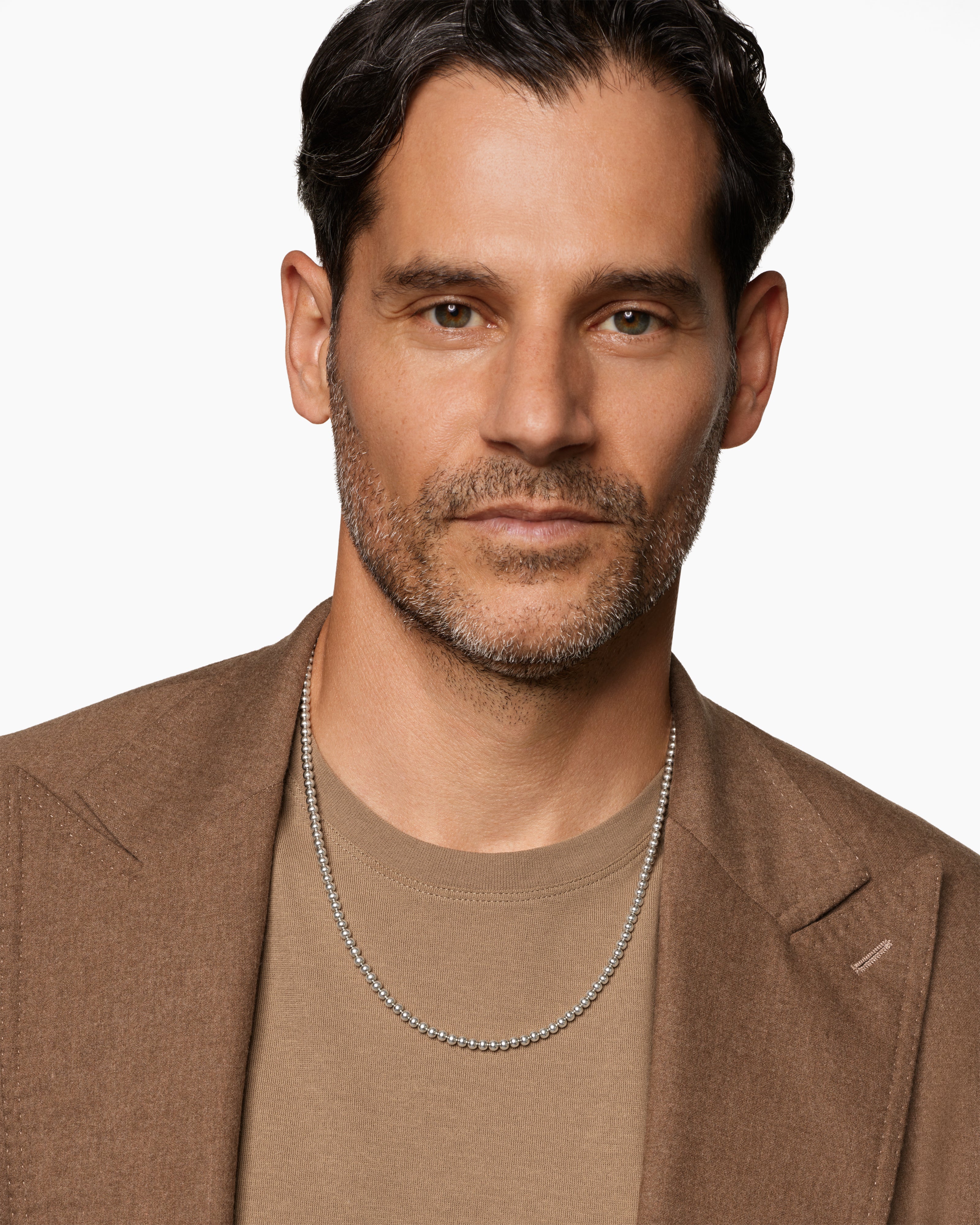 Mens Memento Mori Skull Necklace in Sterling Silver, 9mm | David