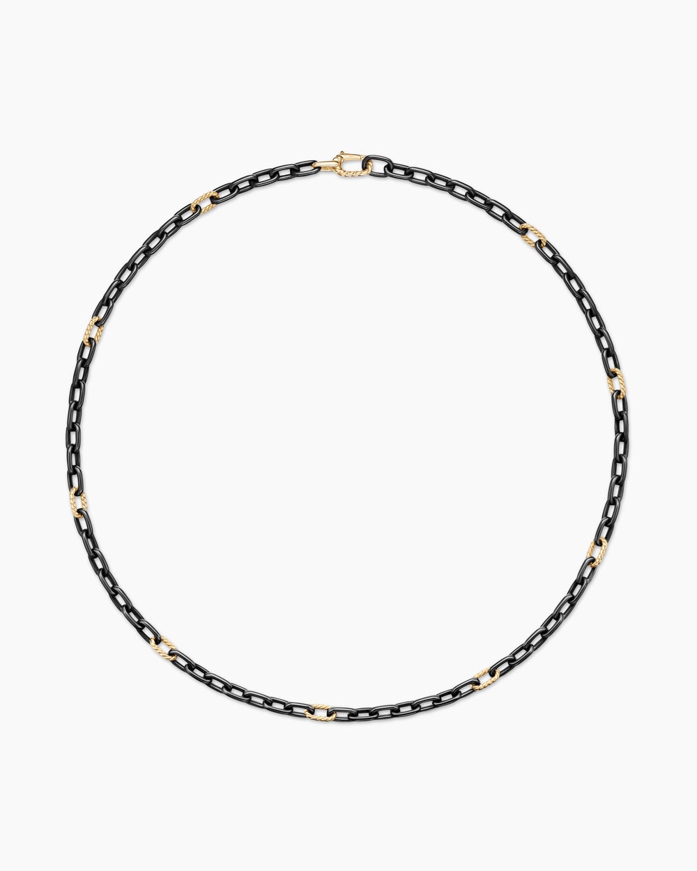 Mens DY Madison® Chain Necklace in Black Titanium with 18K Yellow Gold, 6mm