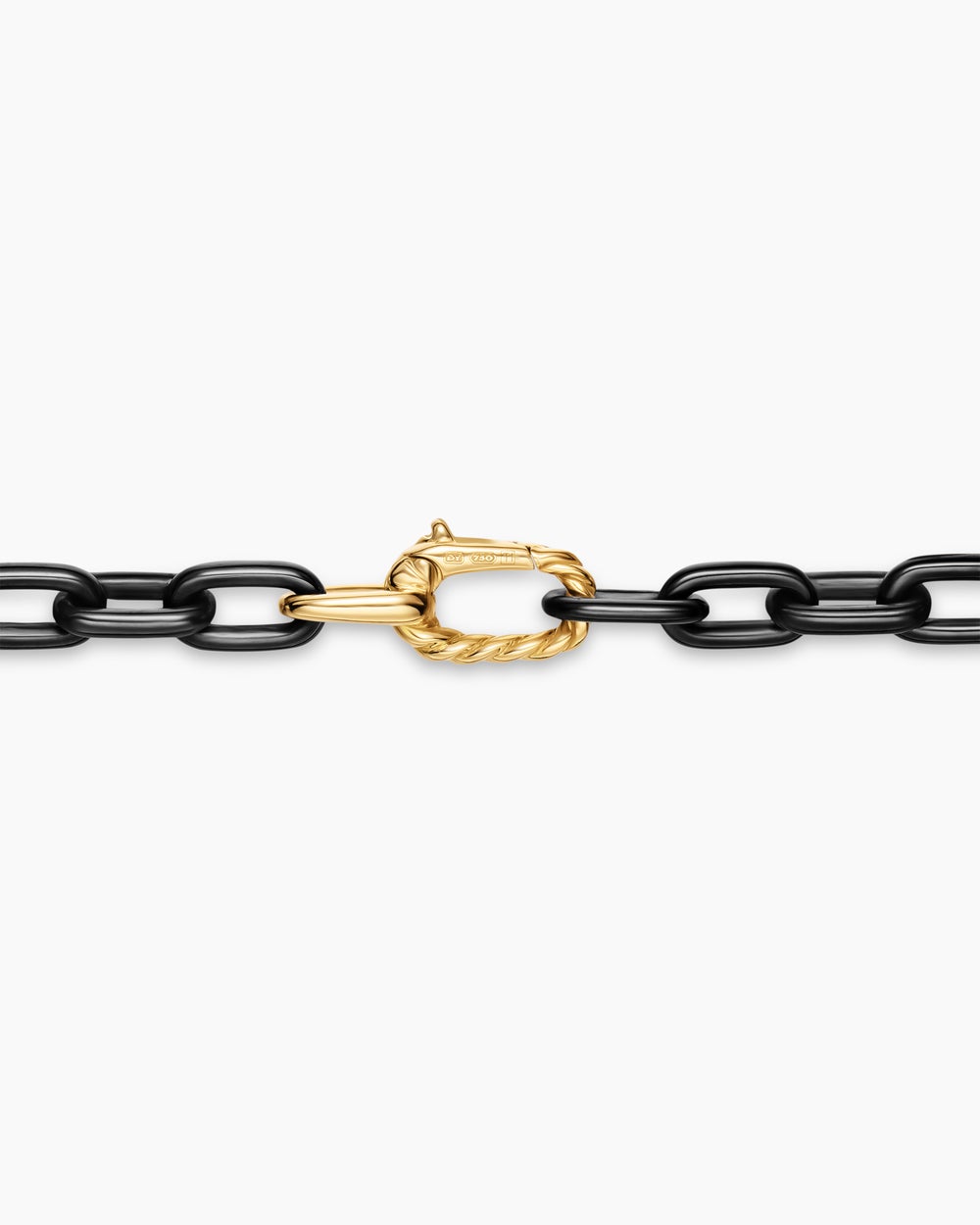 Mens DY Madison® Chain Necklace in Black Titanium with 18K Yellow Gold, 6mm