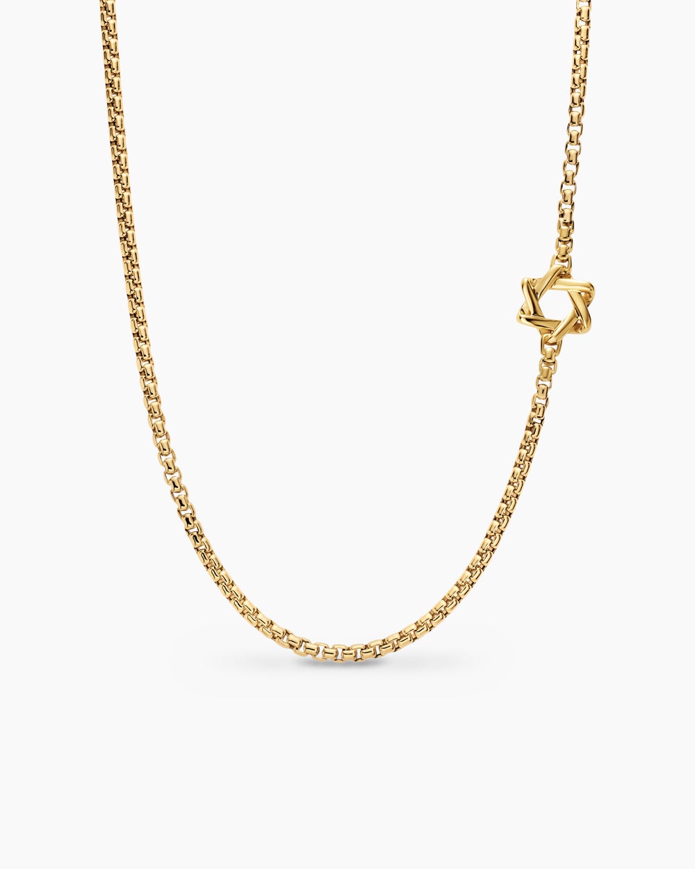 Collier à motif intercalé Étoile de David en or jaune 18 carats, 3,4 mm hommes