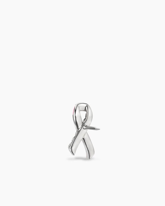 Cable Collectibles® Ribbon Pin in Sterling Silver with Pink Enamel, 18mm