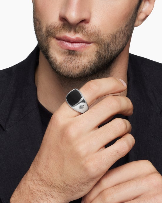 Bague chevalière Exotic Stone en argent sterling, 19 mm