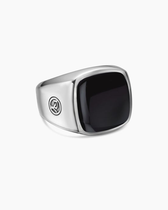 Bague chevalière Exotic Stone en argent sterling, 19 mm