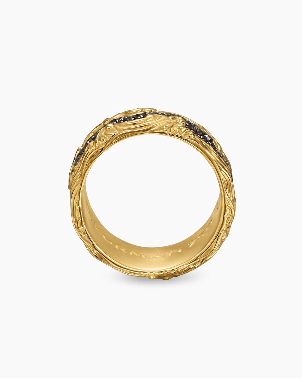 Anneau Waves en or jaune 18 carats, 10,5 mm hommes