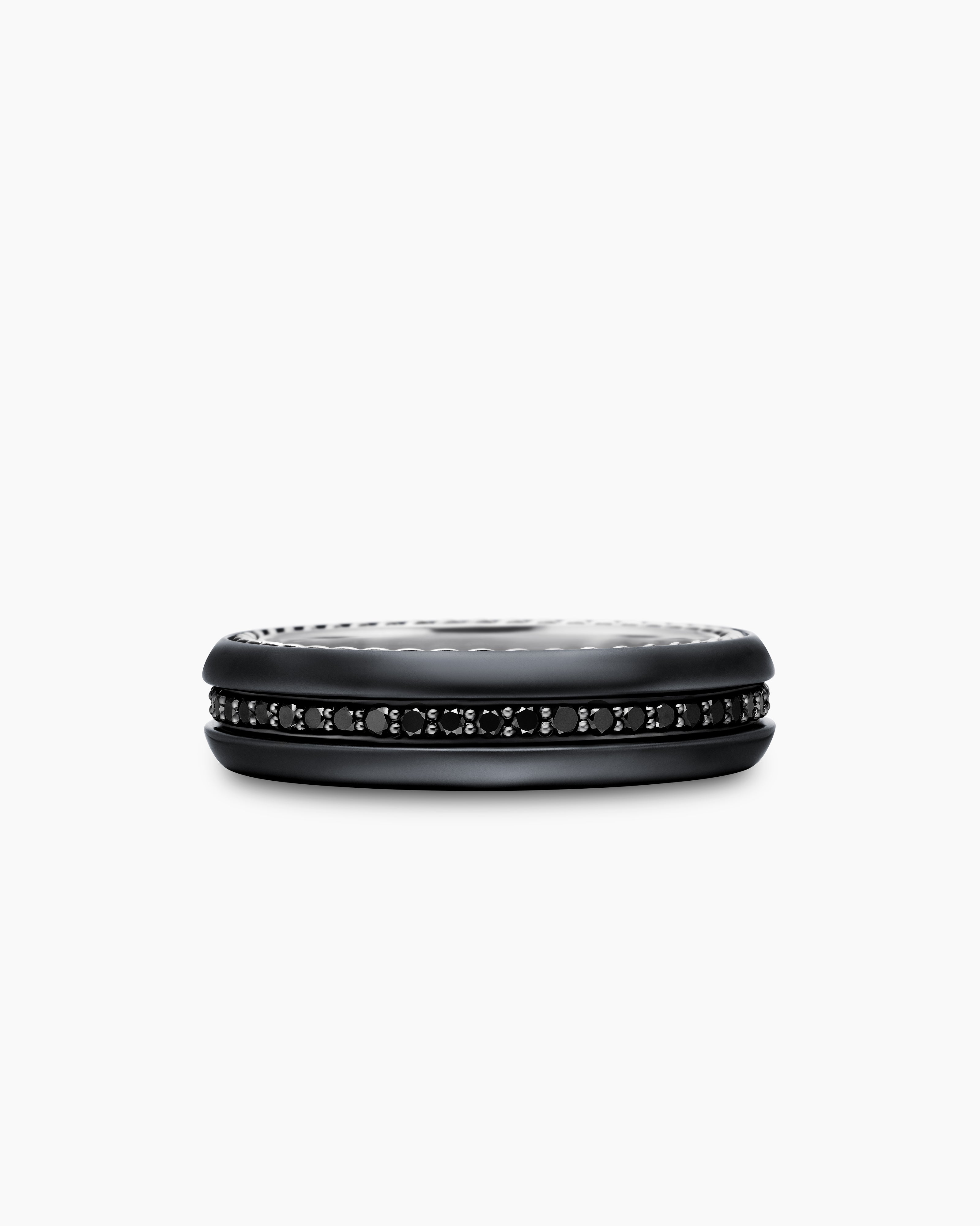 Bague Streamline&reg; en titane noir avec diamants noirs, 6 mm hommes 