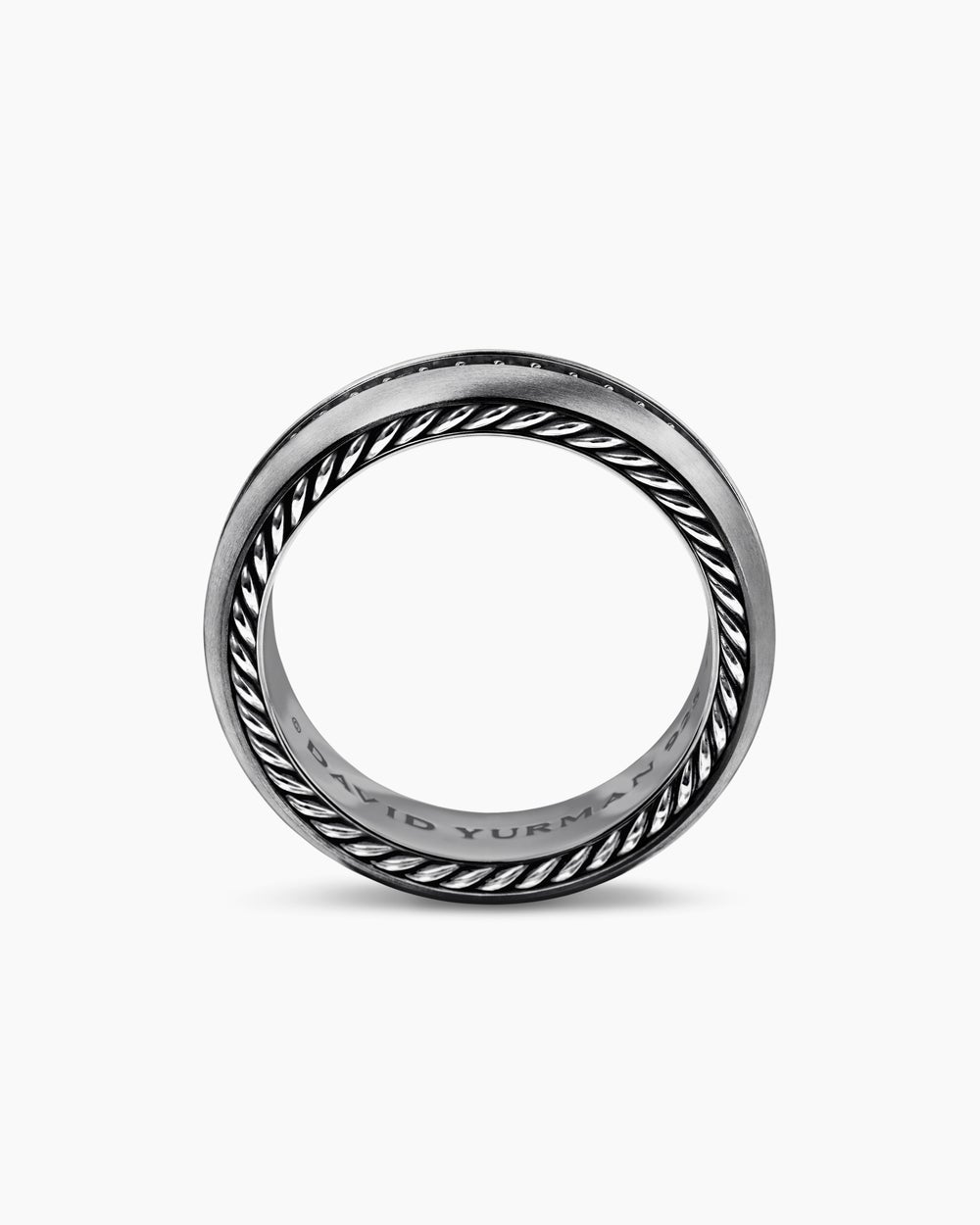 Mens Streamline Band Ring in Grey Titanium, 6mm