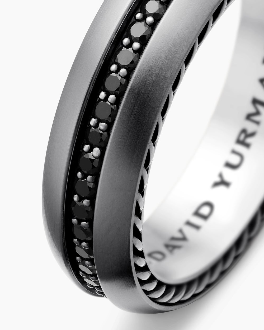 Mens Streamline Band Ring in Grey Titanium, 6mm
