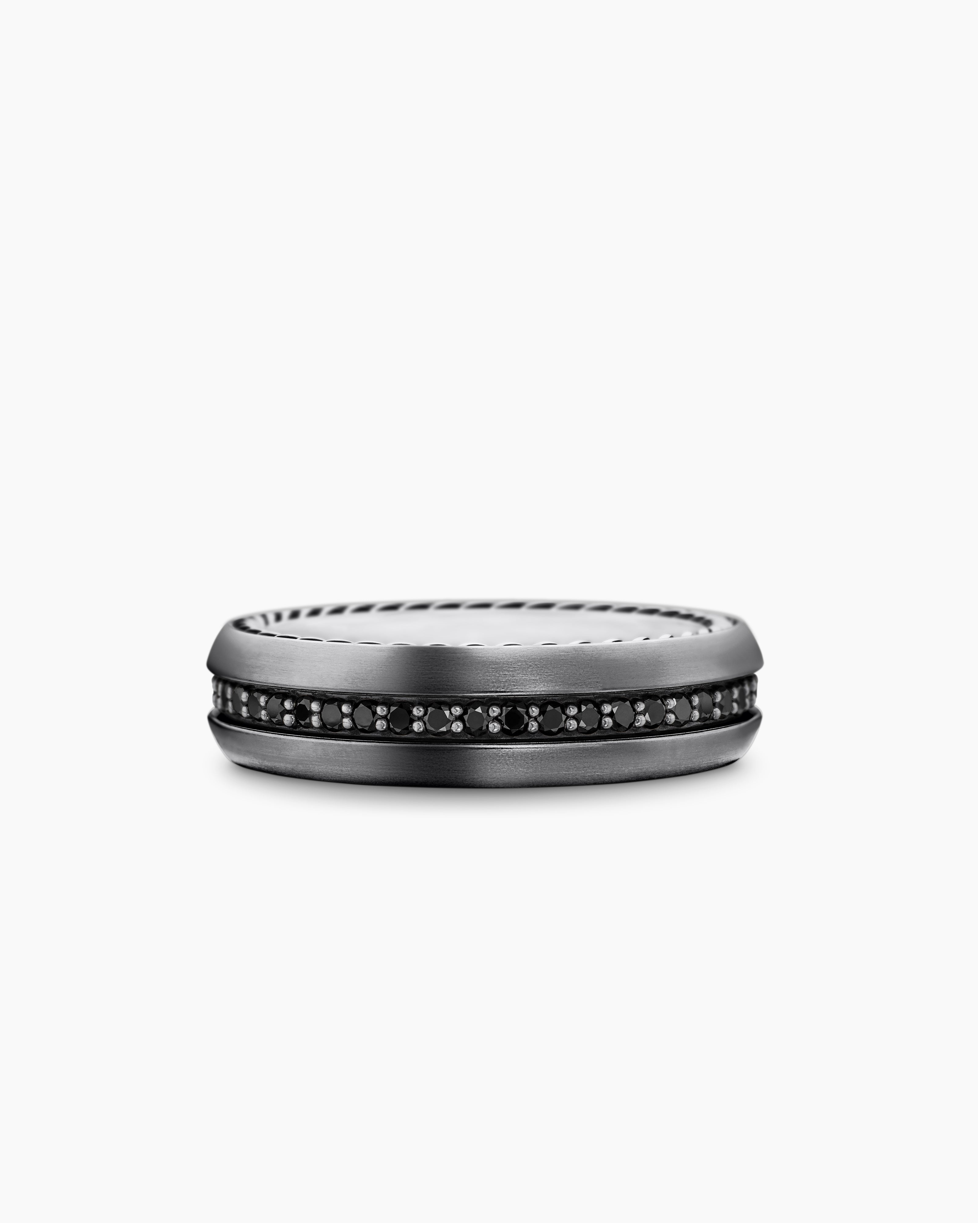 Mens Streamline Band Ring in Grey Titanium, 6mm